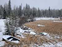 winter boats and snow in swamp 1718